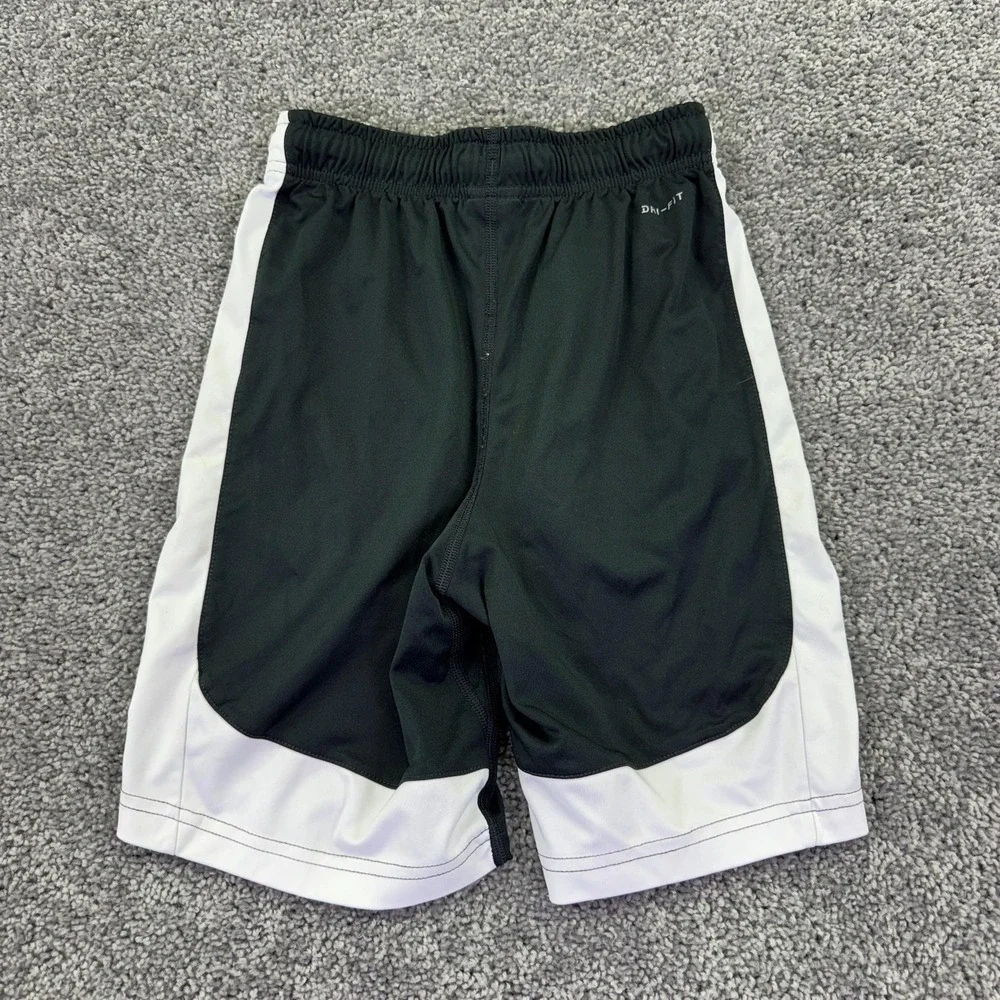 Nike Shorts Youth Medium Black White Dri-Fit Athletic Basketball Gym Training